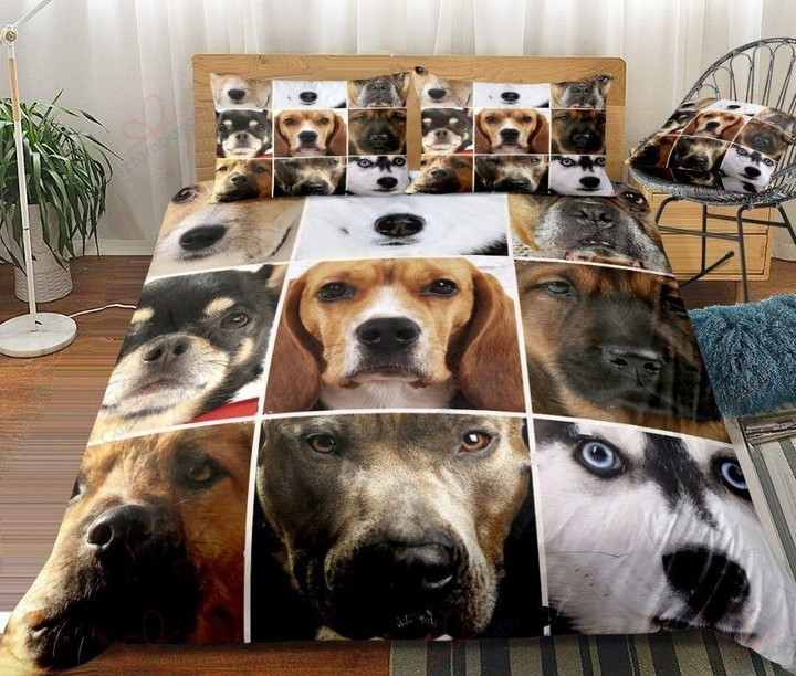 Funny Dog Face Printed Bedding Set Bedroom Decor