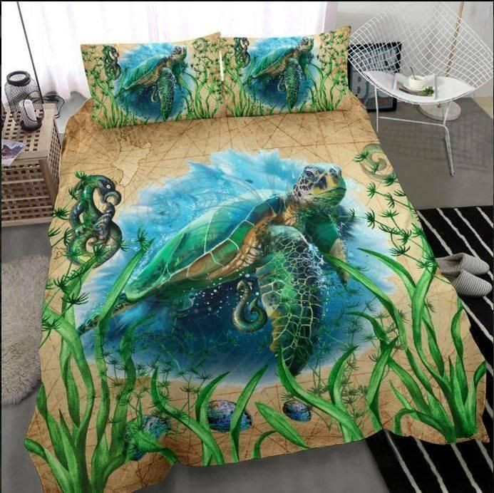 Oceanic Animals Sea Turtle Deep Sea Bedding Set Bedroom Decor