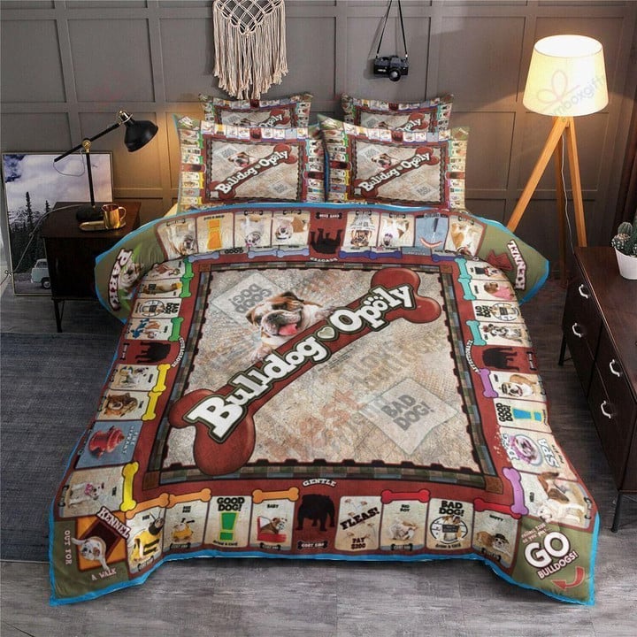 Bulldog Monopoly Printed Bedding Set Bedroom Decor