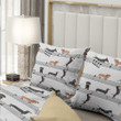 Dachshund Bedding Sets - Brown And Black Dachshund Dog With Music Note Bedding Set - Dachshund Gift Ideas