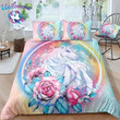 Rose Unicorn Flower Printed Bedding Set Bedroom Decor