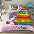 Unicorn God Say You Are Personalized Custom Name Duvet Cover Bedding Set