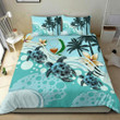 Pohnpei Blue Turtle Hibiscus Bedding Set Bedroom Decor
