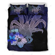 Purple Blue Coconut Crab And Hibiscus Bedding Set Bedroom Decor