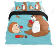 Bear Hedgehog Eating Apple Bedding Set Bedroom Decor