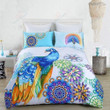 Blue Luxury Peacock Flower Bedding Set Bedroom Decor