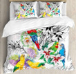 Colorful Parrot Flower Printed Bedding Set Bedroom Decor