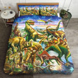 Dinosaurs Family Fight Printed Bedding Set Bedroom Decor