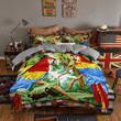 Parrot And Butterfly Art Printed Bedding Set Bedroom Decor