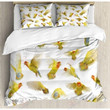 Yellow Humming Birds Printed Bedding Set Bedroom Decor