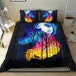 Colorful Sky Howling Owl Bedding Set Bedroom Decor