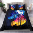Colorful Sky Howling Owl Bedding Set Bedroom Decor