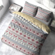 Leaf Pattern Bedding Sets - Red Snowflake And Animal With Gray Leaf Bedding Sets - Leaf Gift