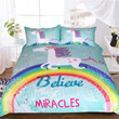 Believe Miracles Rainbow Unicorn Bedding Set Dhc0201302Dd