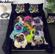 Colorful Pug Bedding Set 
