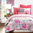 Pinky Owl Bedding Set All Over Prints