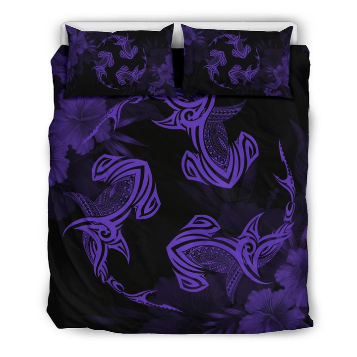 Alohawaii Bedding Set Hawaii Head Hammer Shark Hibiscus Purple Bedding Set Ah J4 Dhc1712578Dd
