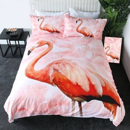 3D Shape Of Flamingo Cotton Bed Sheets Spread Comforter Duvet Cover Bedding Sets