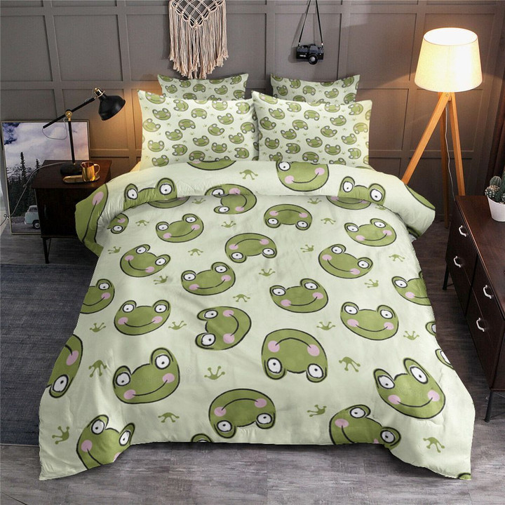 Frog Head Cotton Bed Sheets Spread Comforter Duvet Cover Bedding Sets