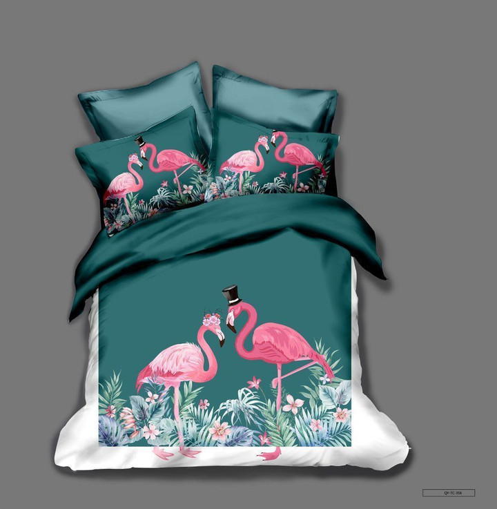 Green Flamingo Bedding Set Rbsmt Nolcmss