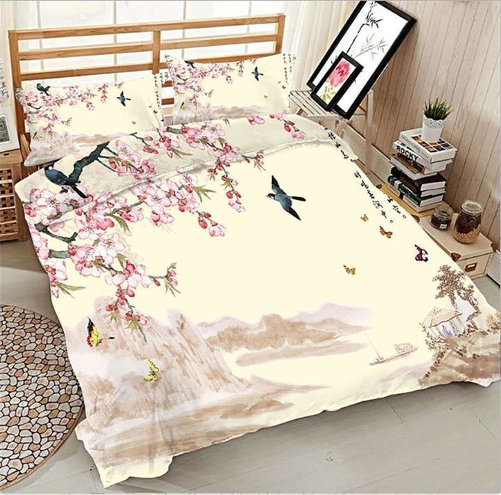 Cherry Blossom And Bird Bedding Set Rbsmt Jiocefo