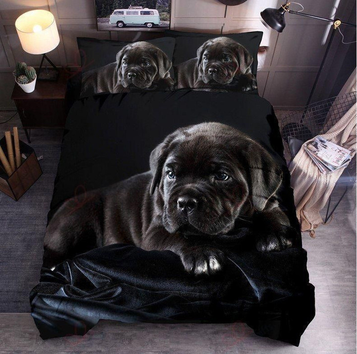 Black Labrador Pattern Bedding Set Bedroom Decor