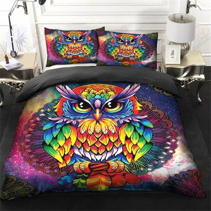Fantastic Owl Colorful Printed Bedding Set Bedroom Decor
