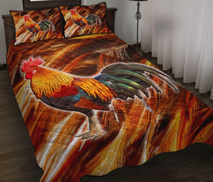 Rooster Wake Up Printed Bedding Set Bedroom Decor