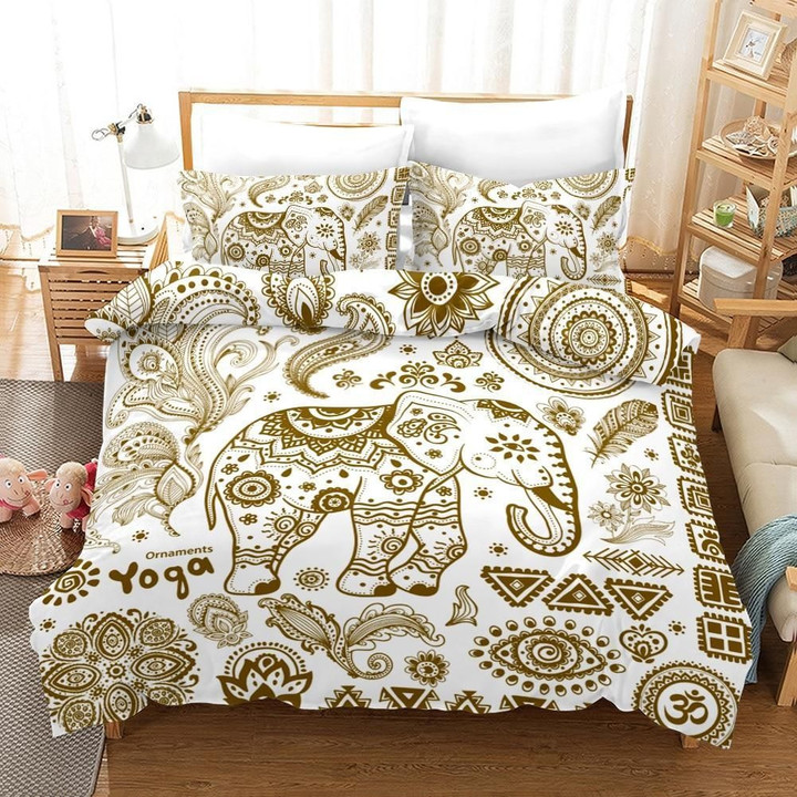 Bohemian Elephant 3D Bedding Set With Duvet Cover Pillow Case Bed Sheet