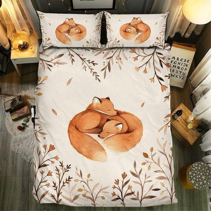 Fox Family Sleeping Happy Life Bedding Set Bedroom Decor