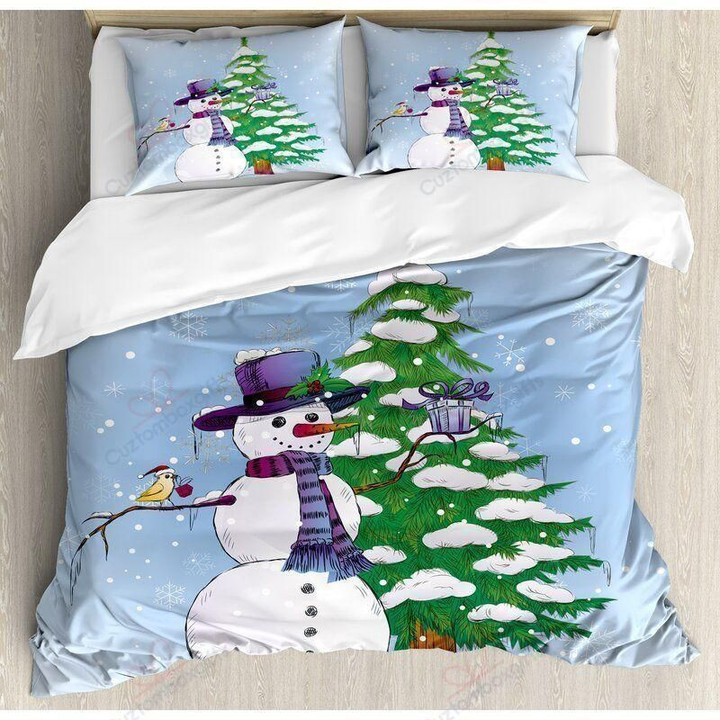 Christmas Snowman Hummingbird Bedding Set Bedroom Decor