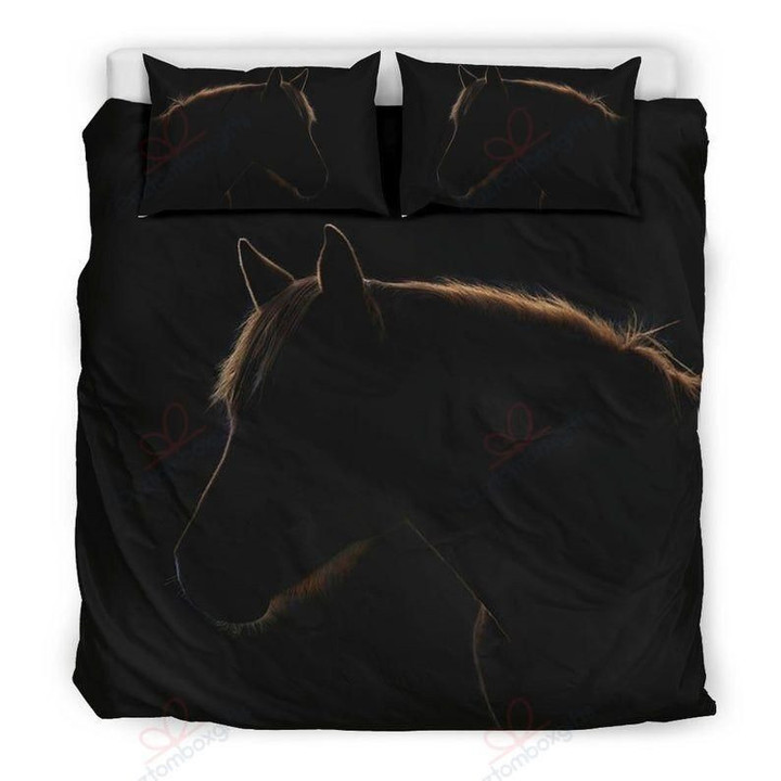 Black Horse Pattern Bedding Set Bedroom Decor
