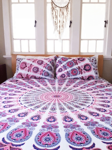 Bohemian Purple Peacock Mandala Clh121034B Bedding Sets