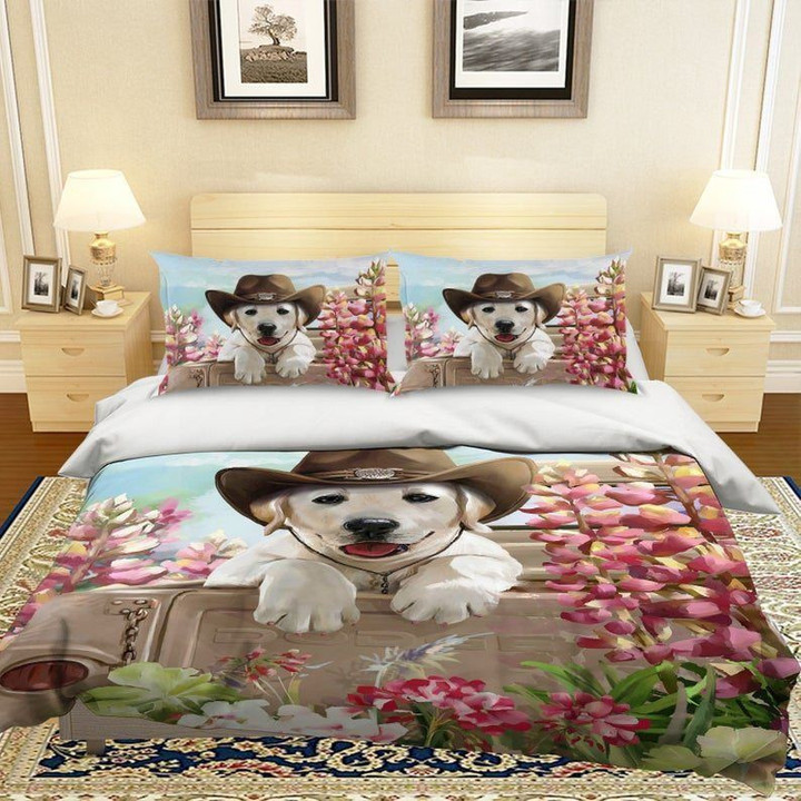 Pink And White Puppy Cla0310459B Bedding Sets