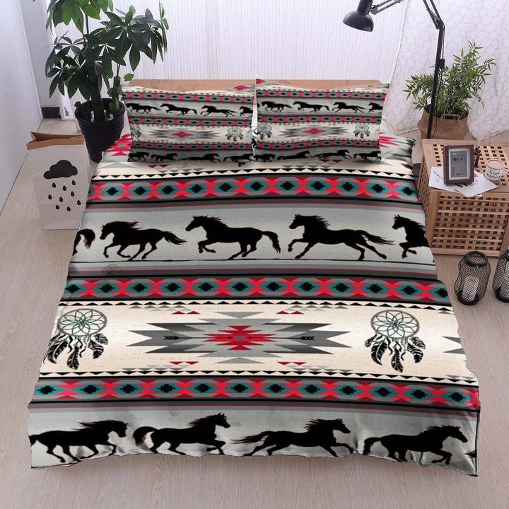 Horse American Native Hn270819B Cotton Bed Sheets Spread Comforter Duvet Cover Bedding Sets