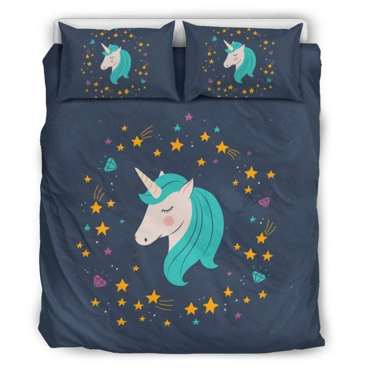 Midnight Blue Starry Night Unicorn Cl11100159Mdb Bedding Sets