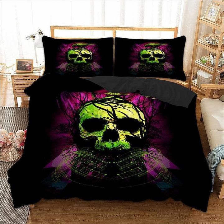 Green Skull Bird Duvet Cover Bedding Set Dhc1712152Dd
