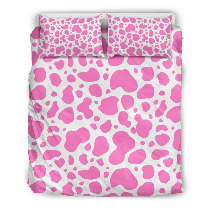 Pink And White Cow Bedding Set 