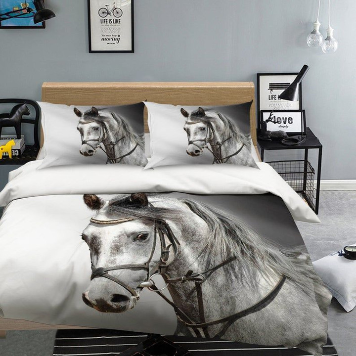 Black And White Horse Bedding Set 