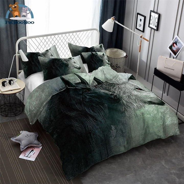 Two Wolves Bedding Set 