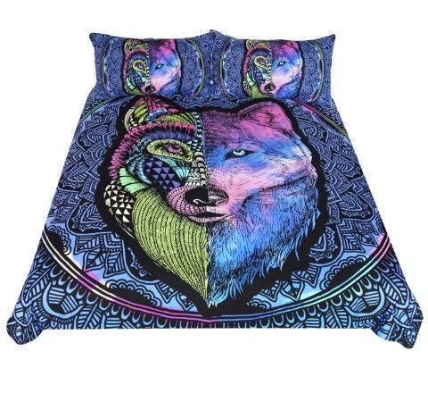 2 Sides Of Wolf Bedding Set Bs8648