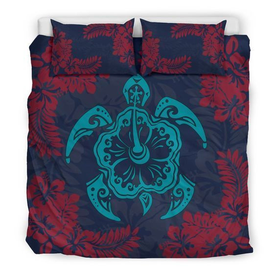 Hibiscus And Turtle Bedding Set All Over Prints