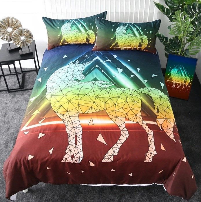 Geometric Unicorn Bedding Set All Over Prints