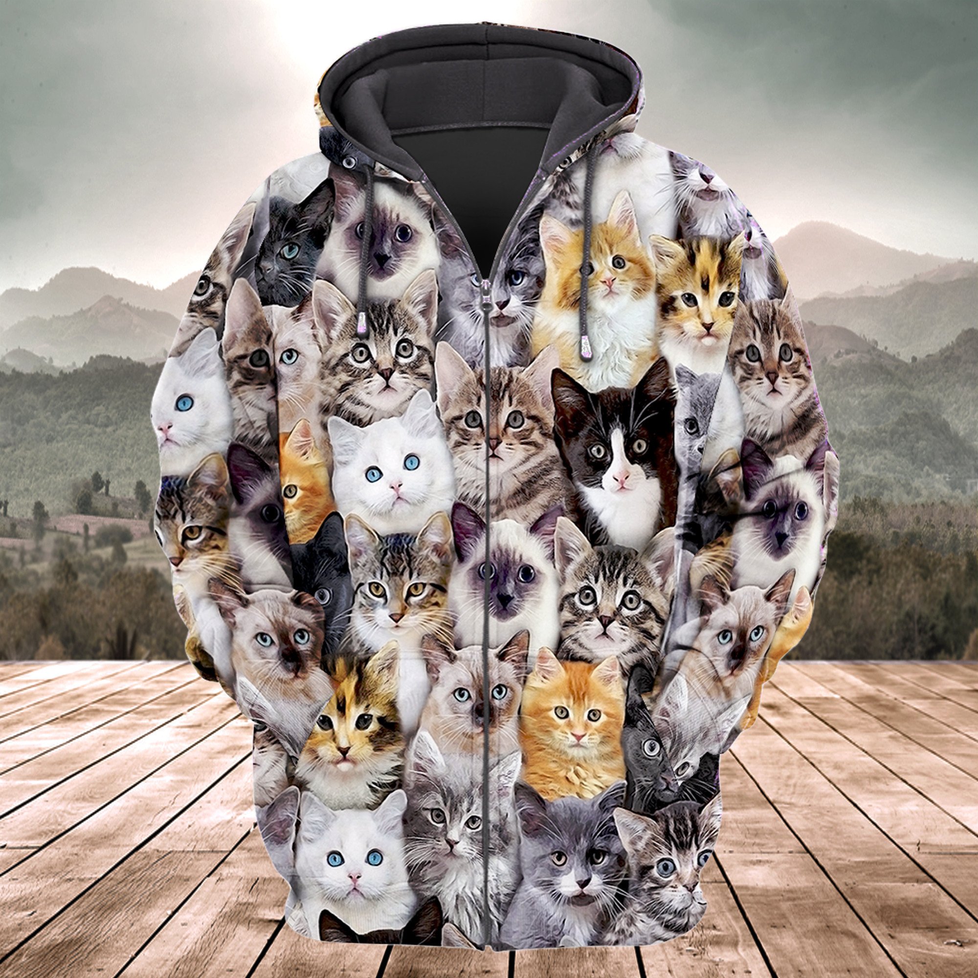 Cute Cats 3D All Over Printed Unisex Shirt – Zip Hoodie