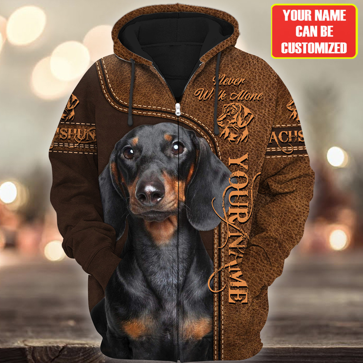 Personalized Name Dachshund Never Walk Alone All Over Printed Unisex Shirt Q051101