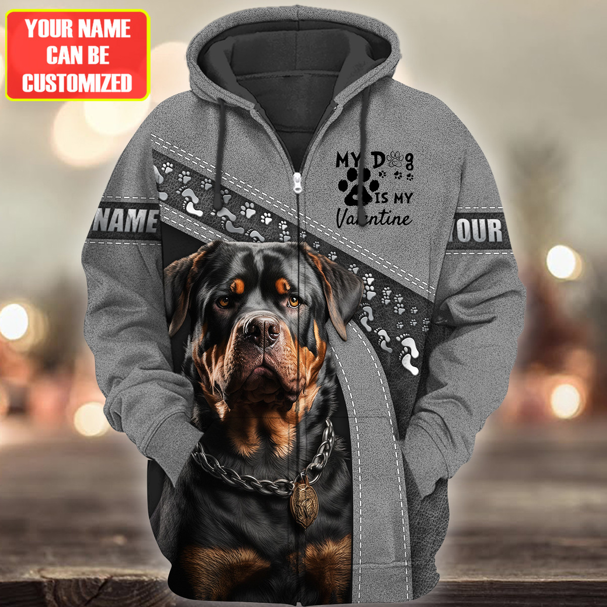 Personalized Name Rottweiler My Dog My Valentine All Over Printed Unisex Shirt Q150103