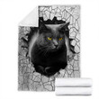 Black cat Wall Fleece Blanket