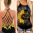 Hippie Sunflower Criss-Cross Tank Top