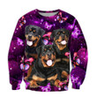 Rottweiler Purple Flower All Over Printed Unisex Shirt