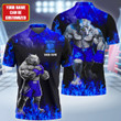 Personalized Name Blue Pitbull Boxing All Over Printed Unisex Shirt Q060907